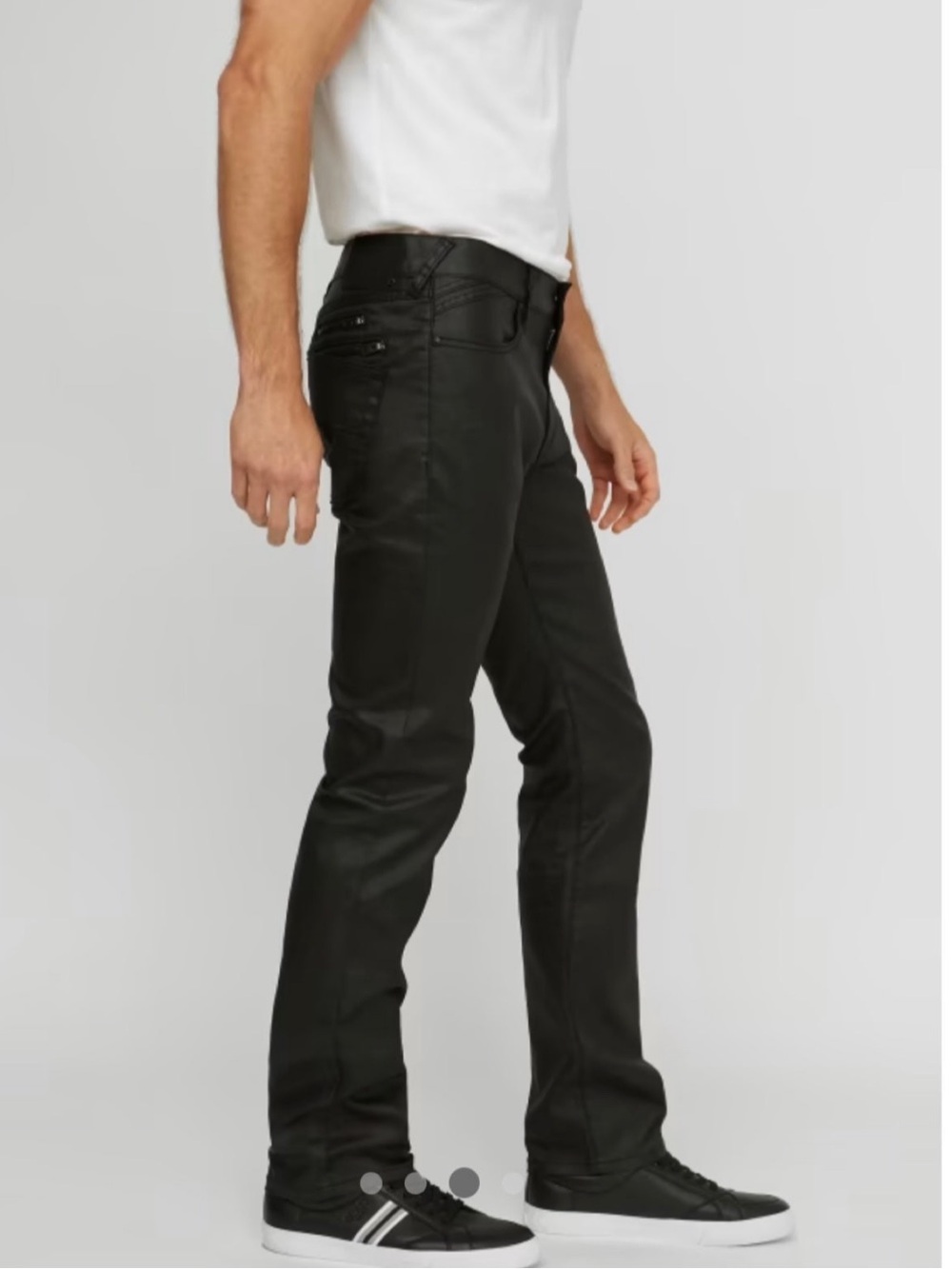 Guess Harlem Ultra-Slim Coated Zip Jeans. - Picture 2 of 9